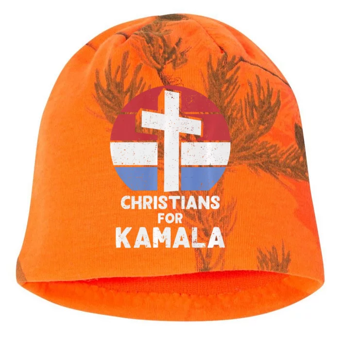 Christians For Kamala Harris Evangelical Voter Kamala 2024 Kati - Camo Knit Beanie