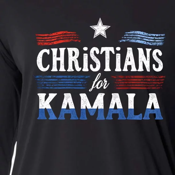 Christians For Kamala Patriotic American Harris Christians Cooling Performance Long Sleeve Crew