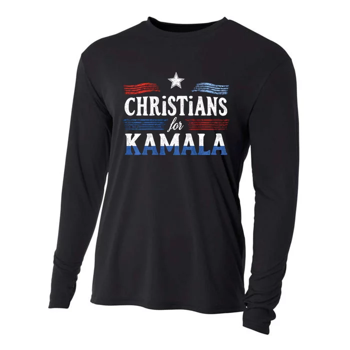 Christians For Kamala Patriotic American Harris Christians Cooling Performance Long Sleeve Crew