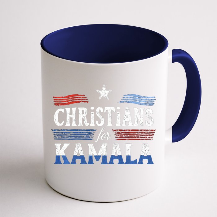 Christians For Kamala Patriotic American Harris Christians Front & Back Coffee Mug