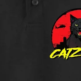 CATZILLA Funny Kitty for Cat Lovers Cat Owner Dry Zone Grid Performance Polo