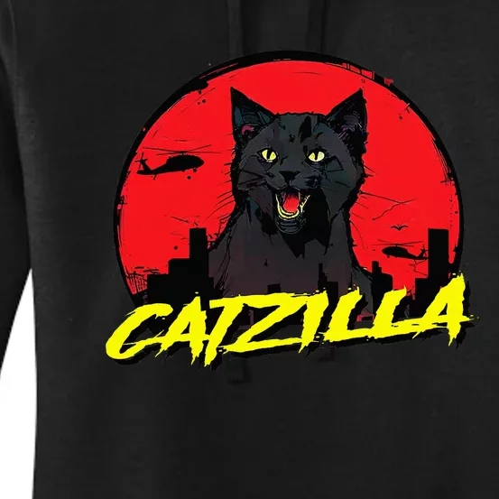 CATZILLA Funny Kitty for Cat Lovers Cat Owner Women's Pullover Hoodie