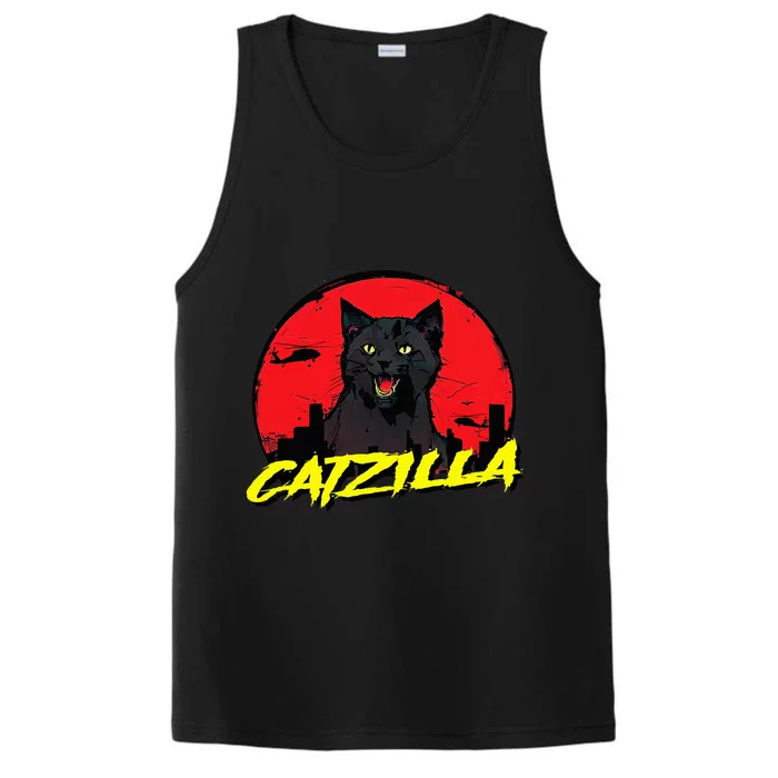 CATZILLA Funny Kitty for Cat Lovers Cat Owner Performance Tank