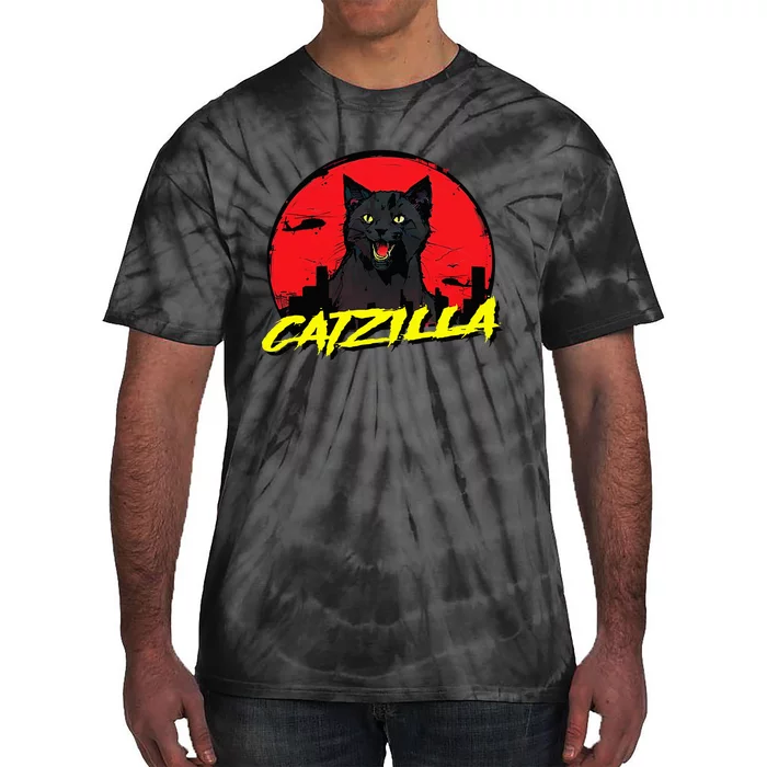 CATZILLA Funny Kitty for Cat Lovers Cat Owner Tie-Dye T-Shirt