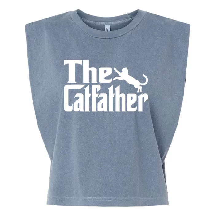 Cat Father Kitty Dad Fathers Day Meow Feline Garment-Dyed Women's Muscle Tee