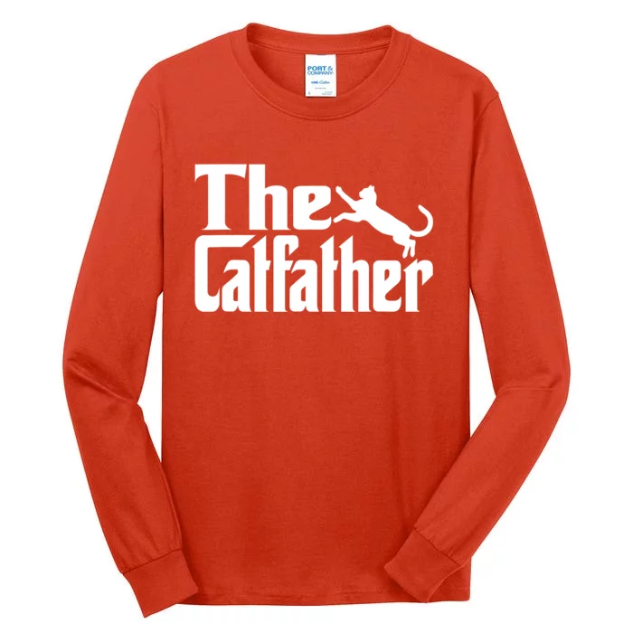 Cat Father Kitty Dad Fathers Day Meow Feline Tall Long Sleeve T-Shirt