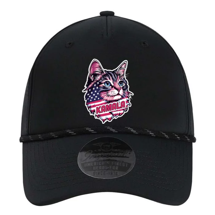 Cats For Kamala Harris Cute Red Blue Flag America Forward Gift Performance The Dyno Cap