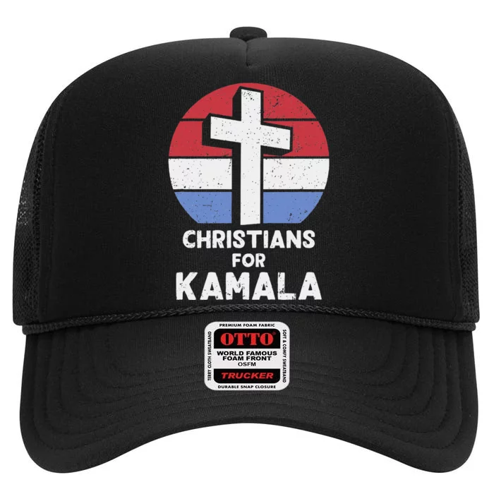 Christians For Kamala Harris Evangelical Voter Kamala 2024 High Crown Mesh Trucker Hat