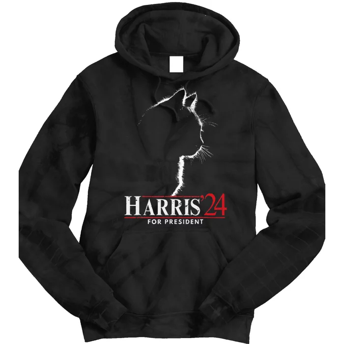 Cats For Kamala Harris 24 Tie Dye Hoodie