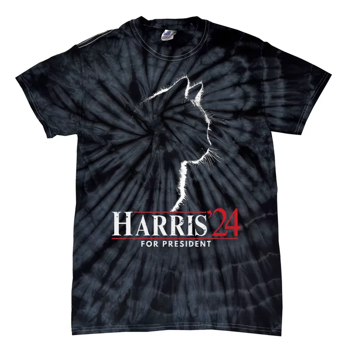 Cats For Kamala Harris 24 Tie-Dye T-Shirt