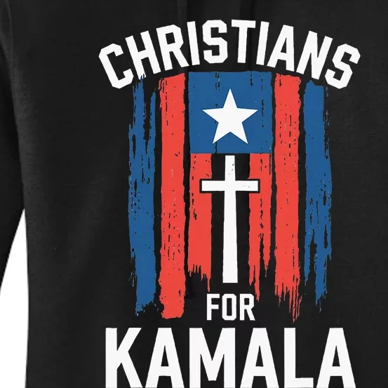 Christians For Kamala Patriotic American Harris Christians Women's Pullover Hoodie