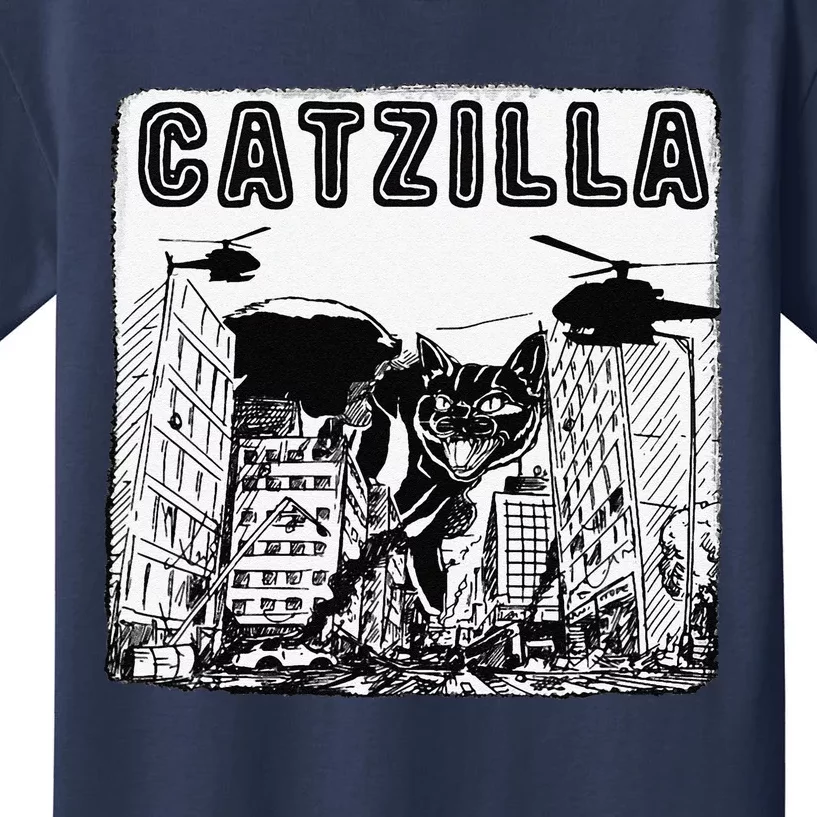 CATZILLA Funny Kitty Cat Lovers Kids T-Shirt