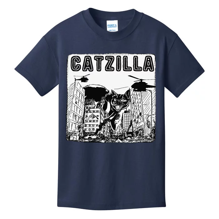 CATZILLA Funny Kitty Cat Lovers Kids T-Shirt