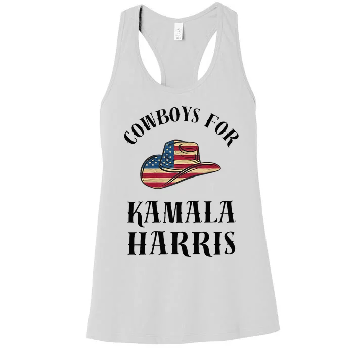 Cowboys For Kamala Harris Walz 2024 Madam President Election Premium Women's Racerback Tank