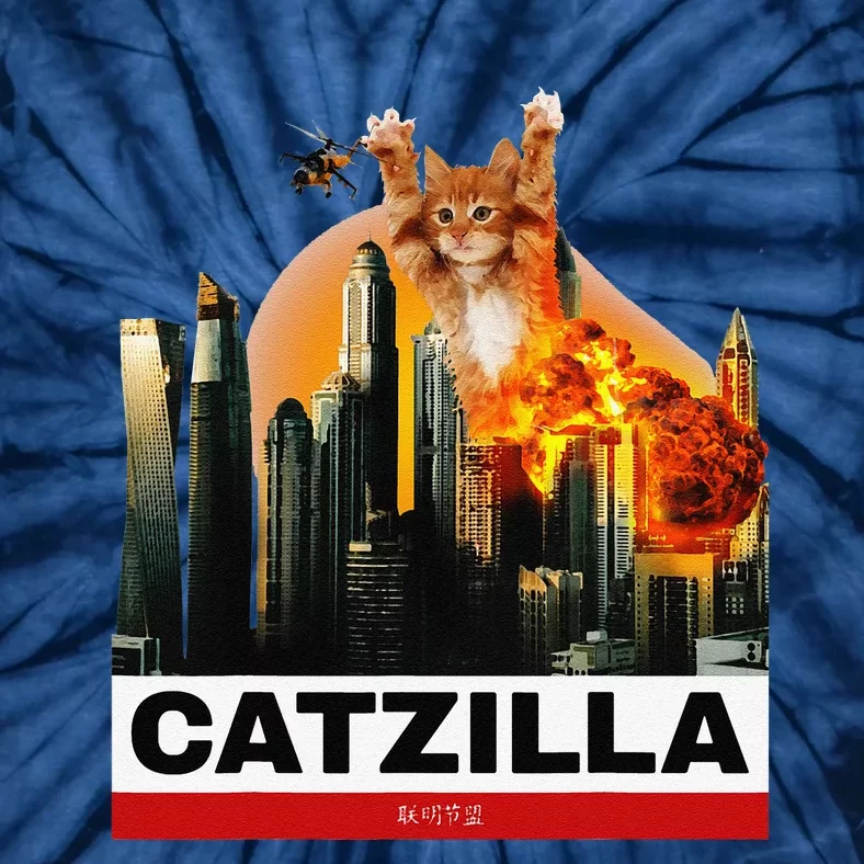 CATZILLA Funny Kitty For Cat Lovers To Halloween Tie-Dye T-Shirt