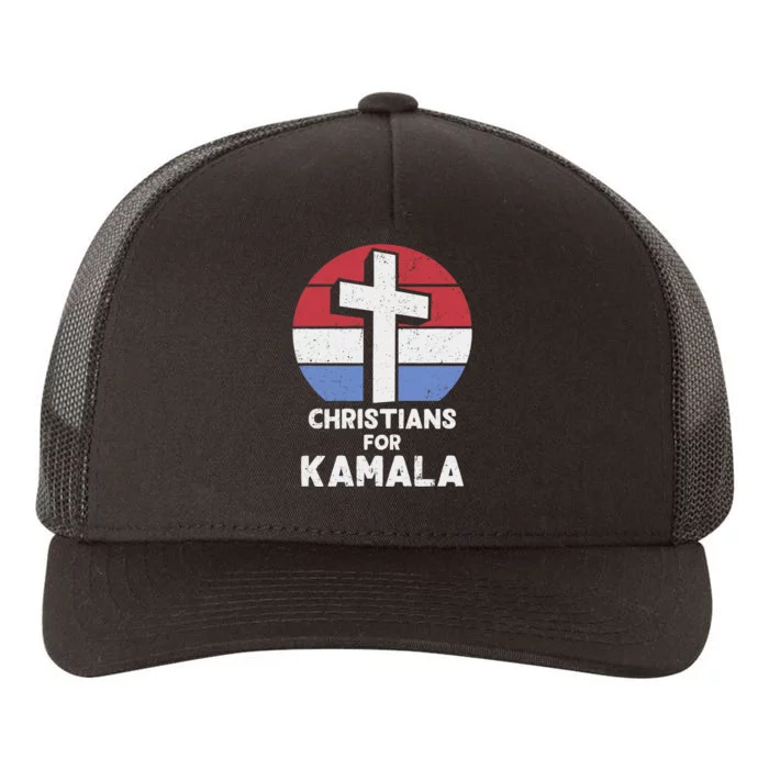 Christians For Kamala Harris 2024 Evangelical Voter Support Design Yupoong Adult 5-Panel Trucker Hat