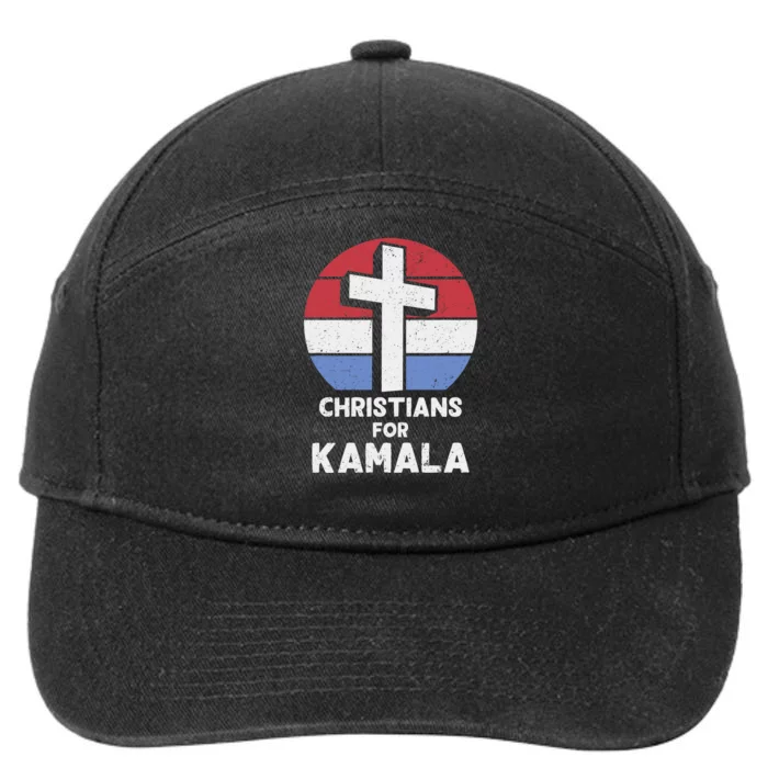 Christians For Kamala Harris 2024 Evangelical Voter Support Design 7-Panel Snapback Hat