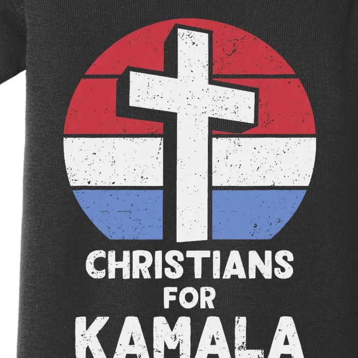 Christians For Kamala Harris 2024 Evangelical Voter Support Design Baby Bodysuit