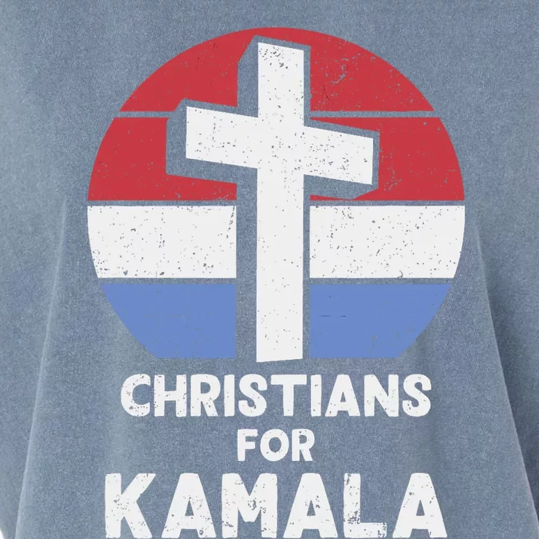 Christians For Kamala Harris 2024 Evangelical Voter Support Design Garment-Dyed Women's Muscle Tee