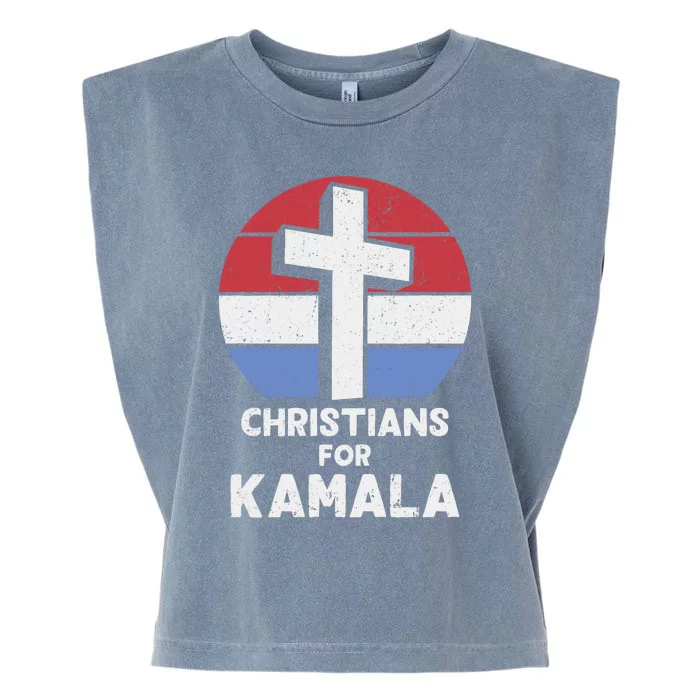 Christians For Kamala Harris 2024 Evangelical Voter Support Design Garment-Dyed Women's Muscle Tee