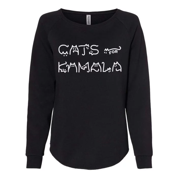 Cat For Kamala Kamala Harris Cat Lettering Positive Funny Womens California Wash Sweatshirt