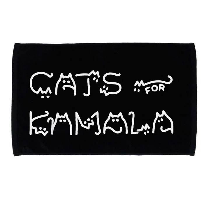 Cat For Kamala Kamala Harris Cat Lettering Positive Funny Microfiber Hand Towel