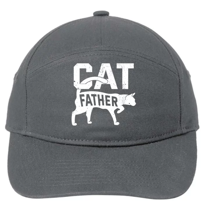 Cat Father Kitten Pet Owner Meow FatherS Day 7-Panel Snapback Hat