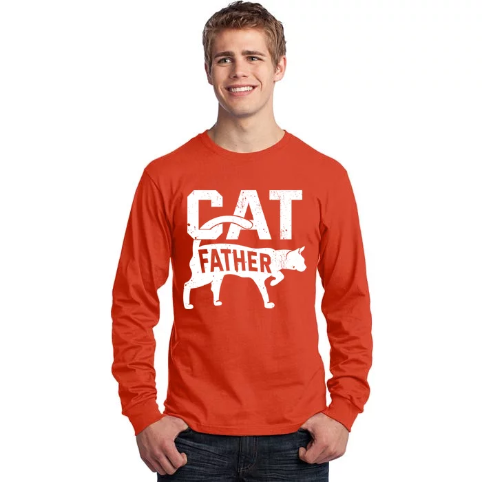 Cat Father Kitten Pet Owner Meow FatherS Day Tall Long Sleeve T-Shirt