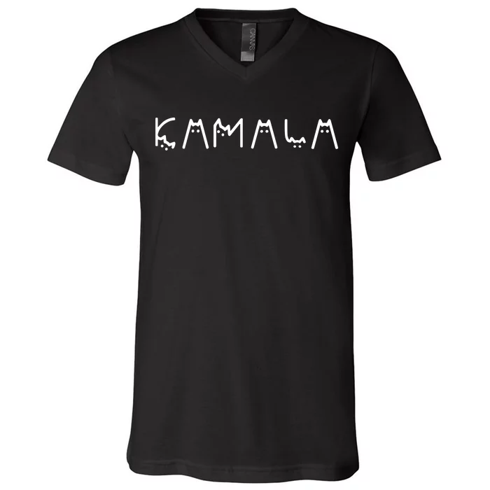 Cats For Kamala Harris 2024 V-Neck T-Shirt