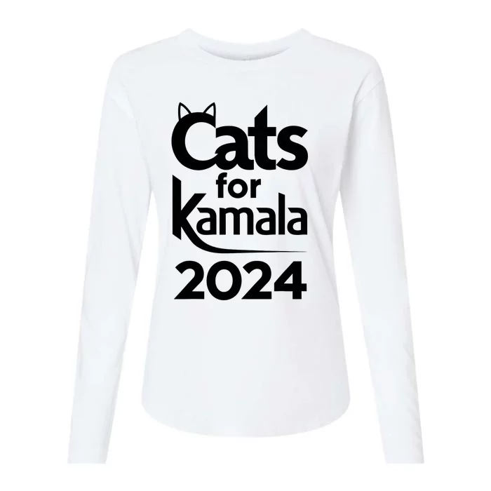 Cats For Kamala 2024 Funny Political Harris Supporter Womens Cotton Relaxed Long Sleeve T-Shirt