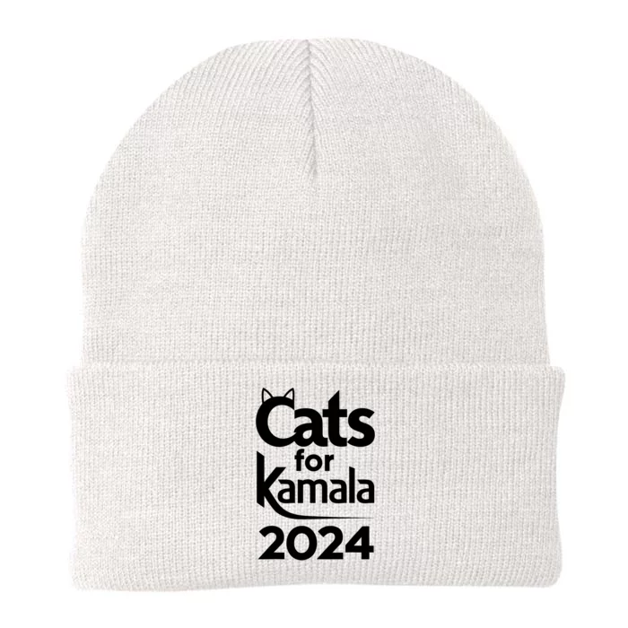 Cats For Kamala 2024 Funny Political Harris Supporter Knit Cap Winter Beanie