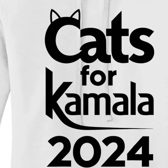 Cats For Kamala 2024 Funny Political Harris Supporter Women's Pullover Hoodie