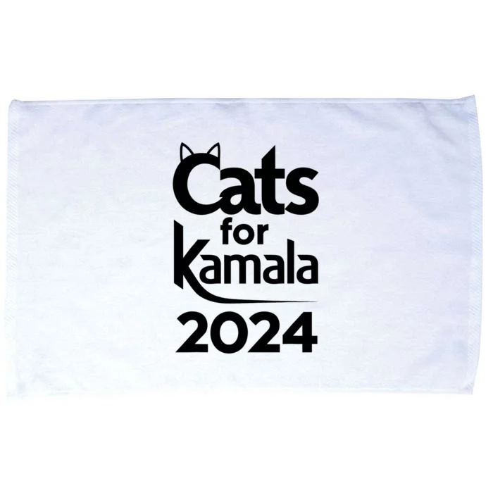 Cats For Kamala 2024 Funny Political Harris Supporter Microfiber Hand Towel