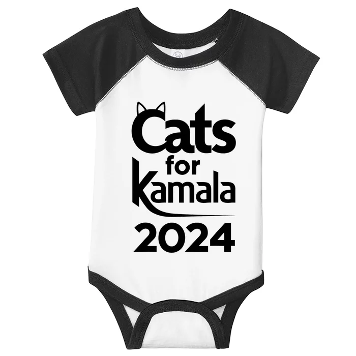 Cats For Kamala 2024 Funny Political Harris Supporter Infant Baby Jersey Bodysuit