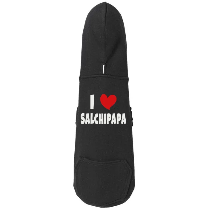 Colombian Food Lover Colombia I Love Salchipapa Doggie 3-End Fleece Hoodie