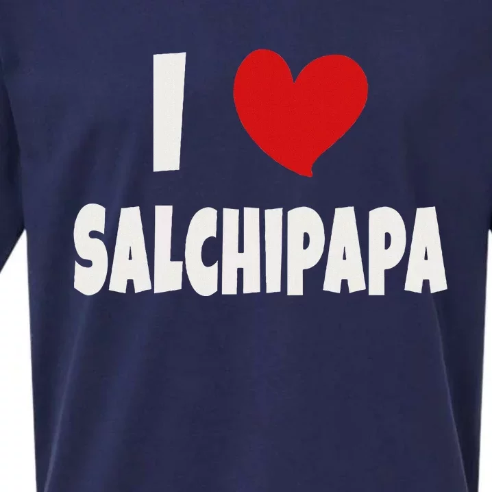 Colombian Food Lover Colombia I Love Salchipapa Sueded Cloud Jersey T-Shirt