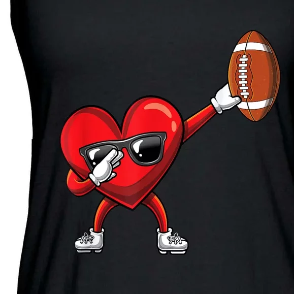 Cute Football Lover Heart Dabbing Valentines Day Gift Ladies Essential Flowy Tank