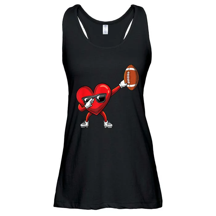 Cute Football Lover Heart Dabbing Valentines Day Gift Ladies Essential Flowy Tank