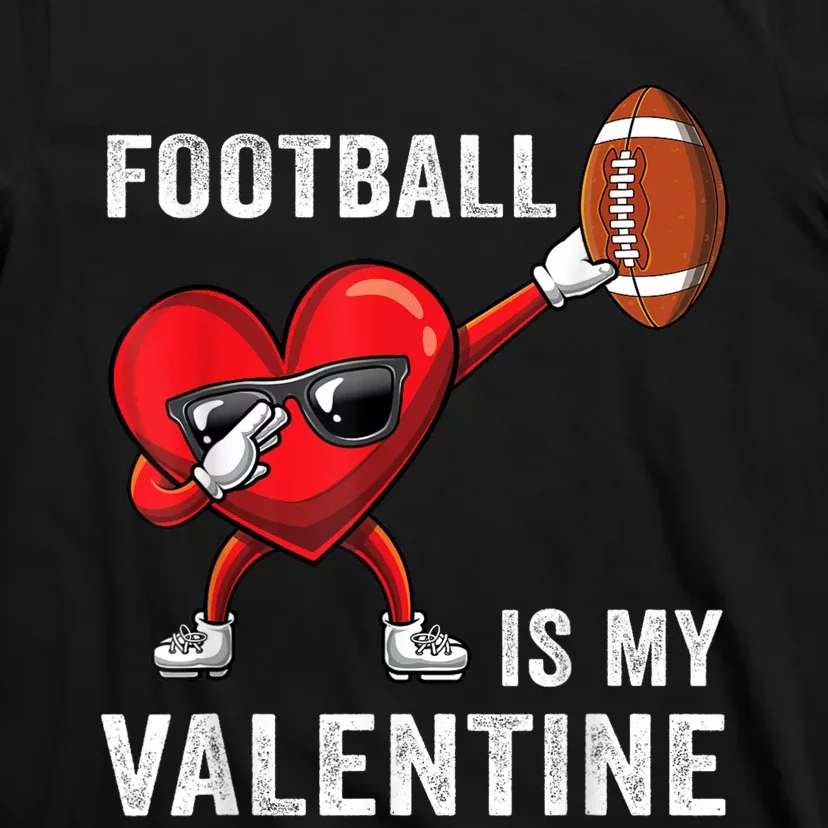 Cute Football Lover Heart Dabbing Valentines Day Gift T-Shirt