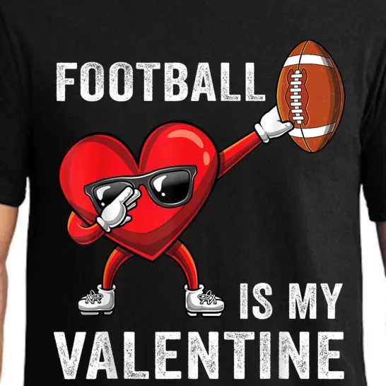 Cute Football Lover Heart Dabbing Valentines Day Gift Pajama Set