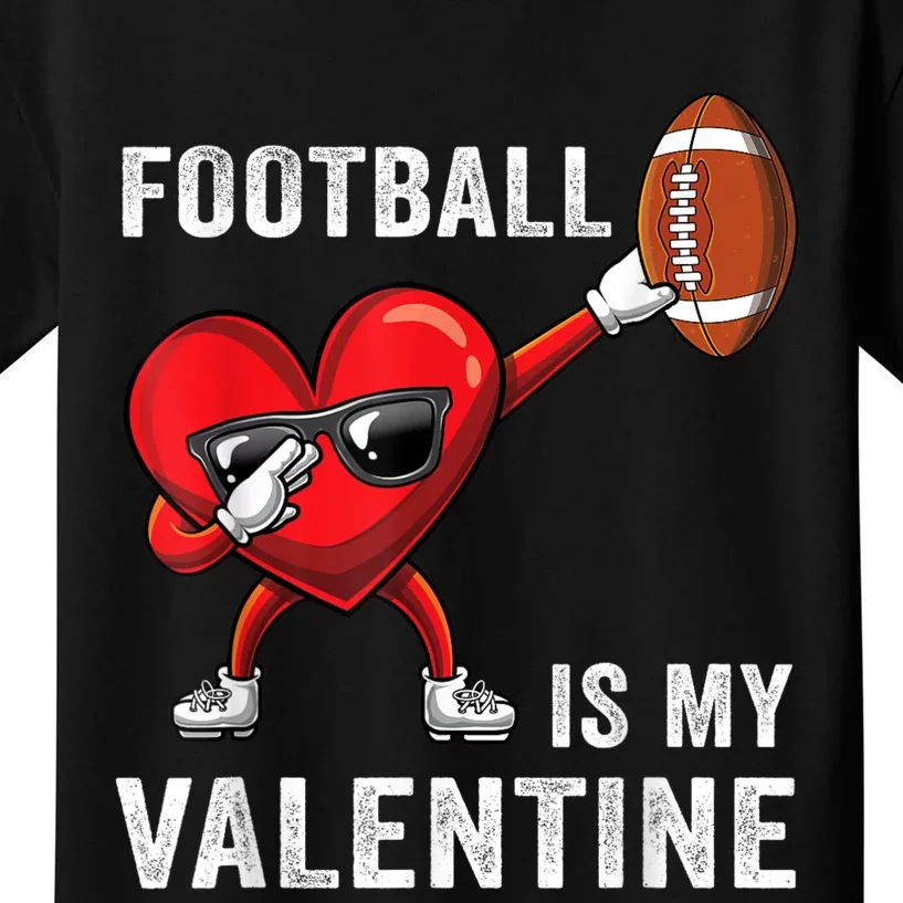 Cute Football Lover Heart Dabbing Valentines Day Gift Kids T-Shirt