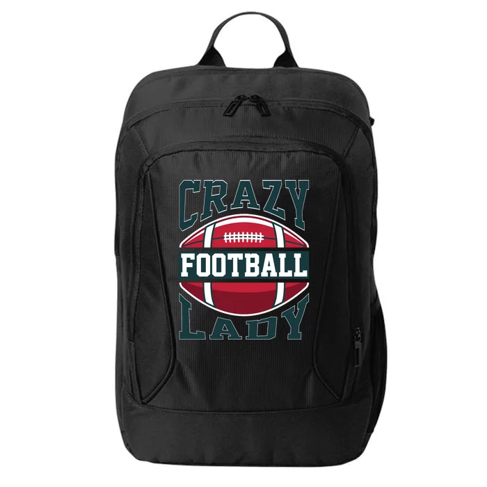 Crazy Football Lady Rugby Graphic City Backpack