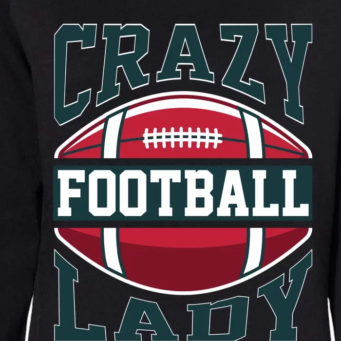 Crazy Football Lady Rugby Graphic Womens California Wash Sweatshirt