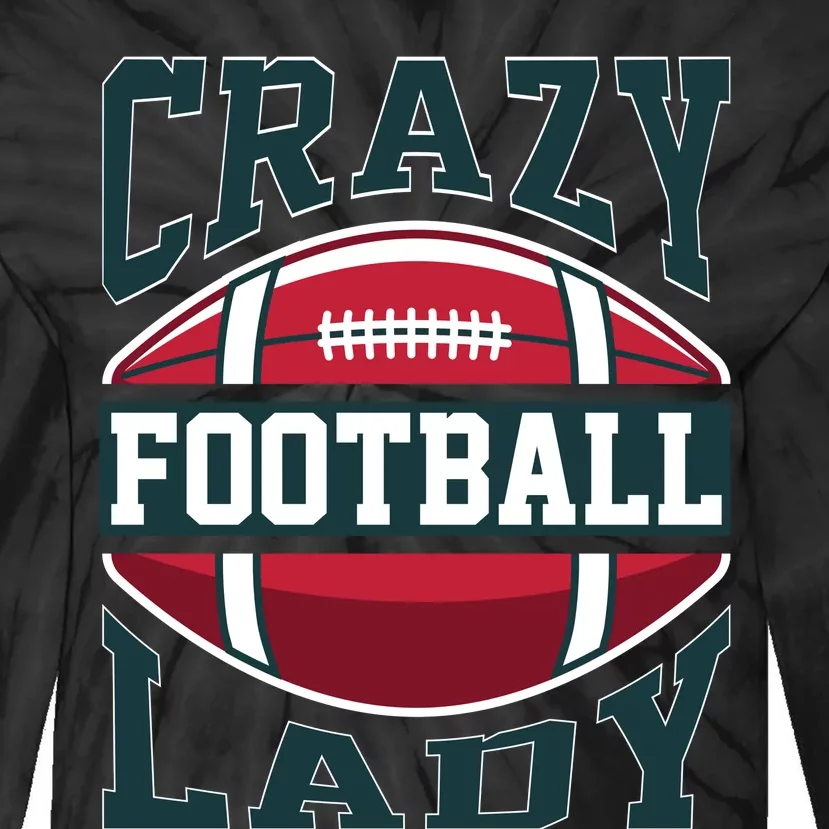 Crazy Football Lady Rugby Graphic Tie-Dye Long Sleeve Shirt