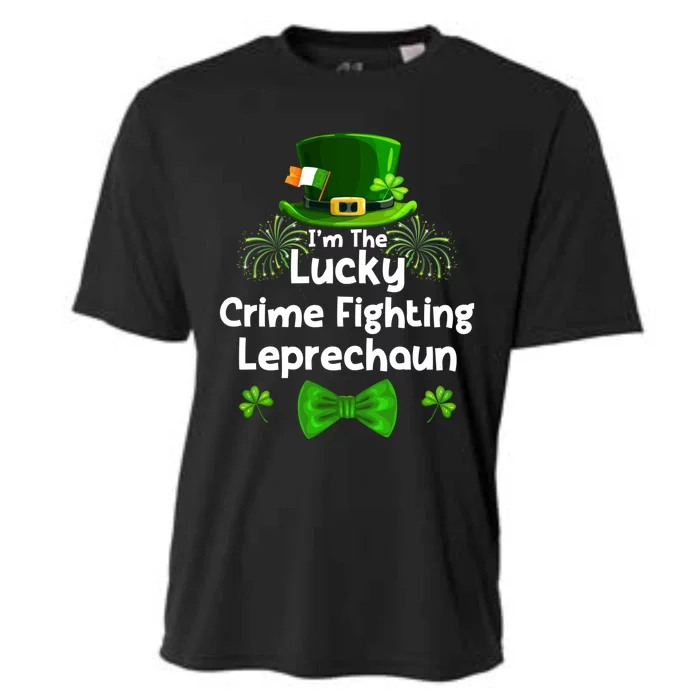 Crime Fighting Leprechaun St Patricks Day Police Officer Cop Funny Gift Cooling Performance Crew T-Shirt