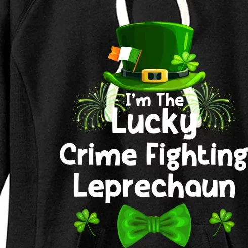 Crime Fighting Leprechaun St Patricks Day Police Officer Cop Funny Gift Women's Fleece Hoodie