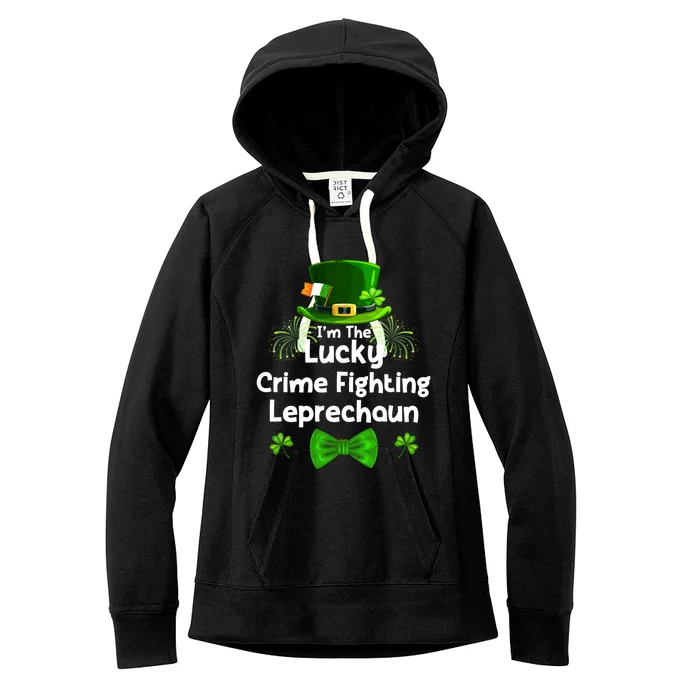 Crime Fighting Leprechaun St Patricks Day Police Officer Cop Funny Gift Women's Fleece Hoodie