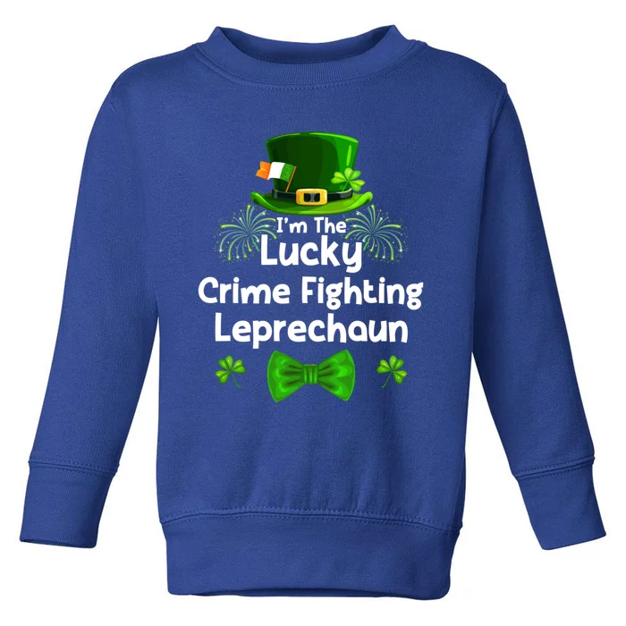 Crime Fighting Leprechaun St Patricks Day Police Officer Cop Funny Gift Toddler Sweatshirt