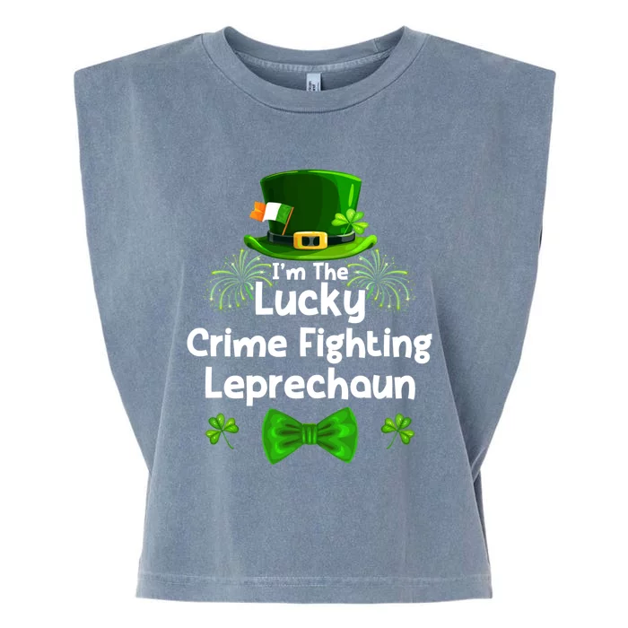 Crime Fighting Leprechaun St Patricks Day Police Officer Cop Funny Gift Garment-Dyed Women's Muscle Tee