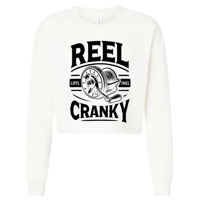 Crankbait Fishing Lure Cranky Funny Gift Ideas For Fishing Cropped Pullover Crew